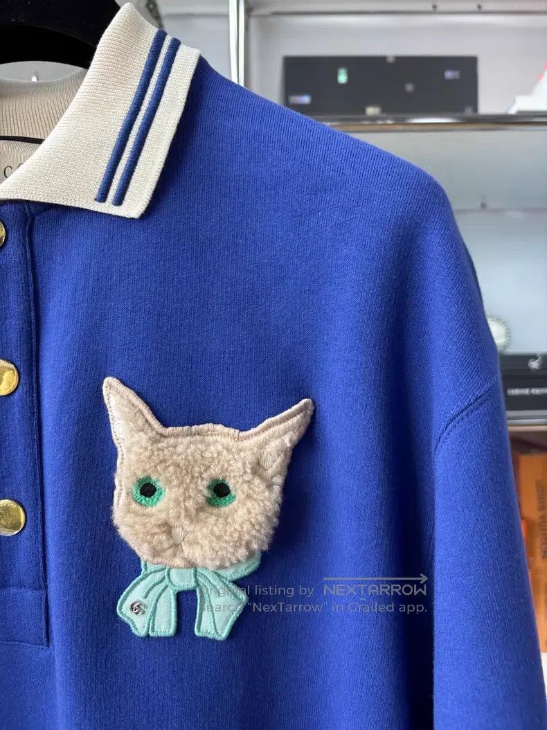 Gucci Gucci Dark blue lapel logo cat embroidery Polo short sleev Size XS / US 0-2 / IT 36-38 - 3 Thumbnail