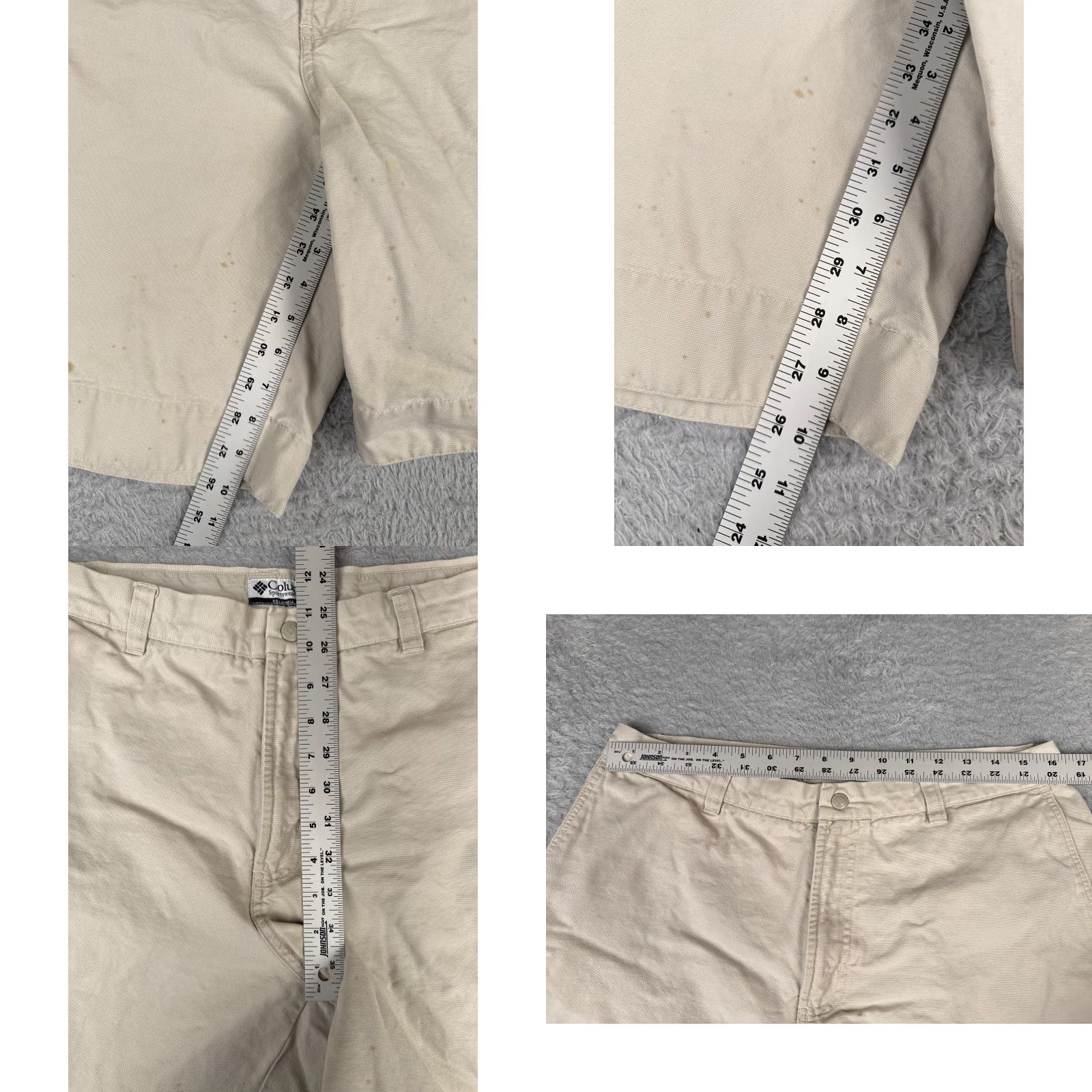 Vintage Columbia Men’s Shorts Chino 34 Beige 100% Cotton Duck Hiking Casual 34x10 Mens Size US 34 / EU 50 - 8 Thumbnail