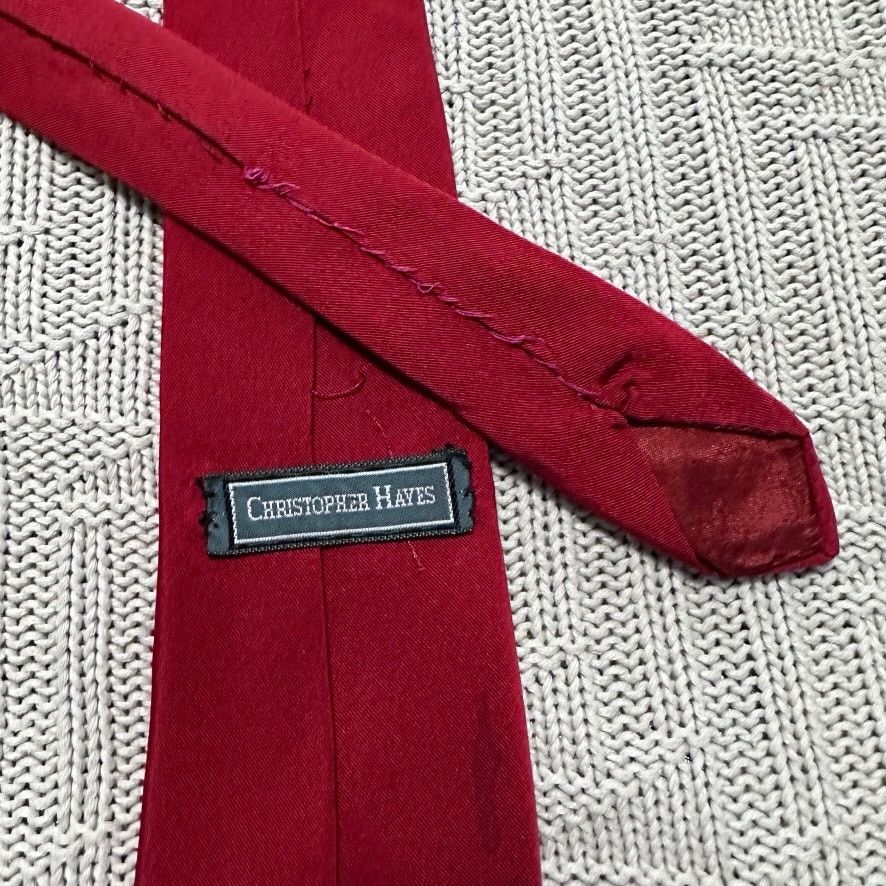 Vintage Vintage Christopher Hayes red mens tie Size ONE SIZE - 3 Thumbnail