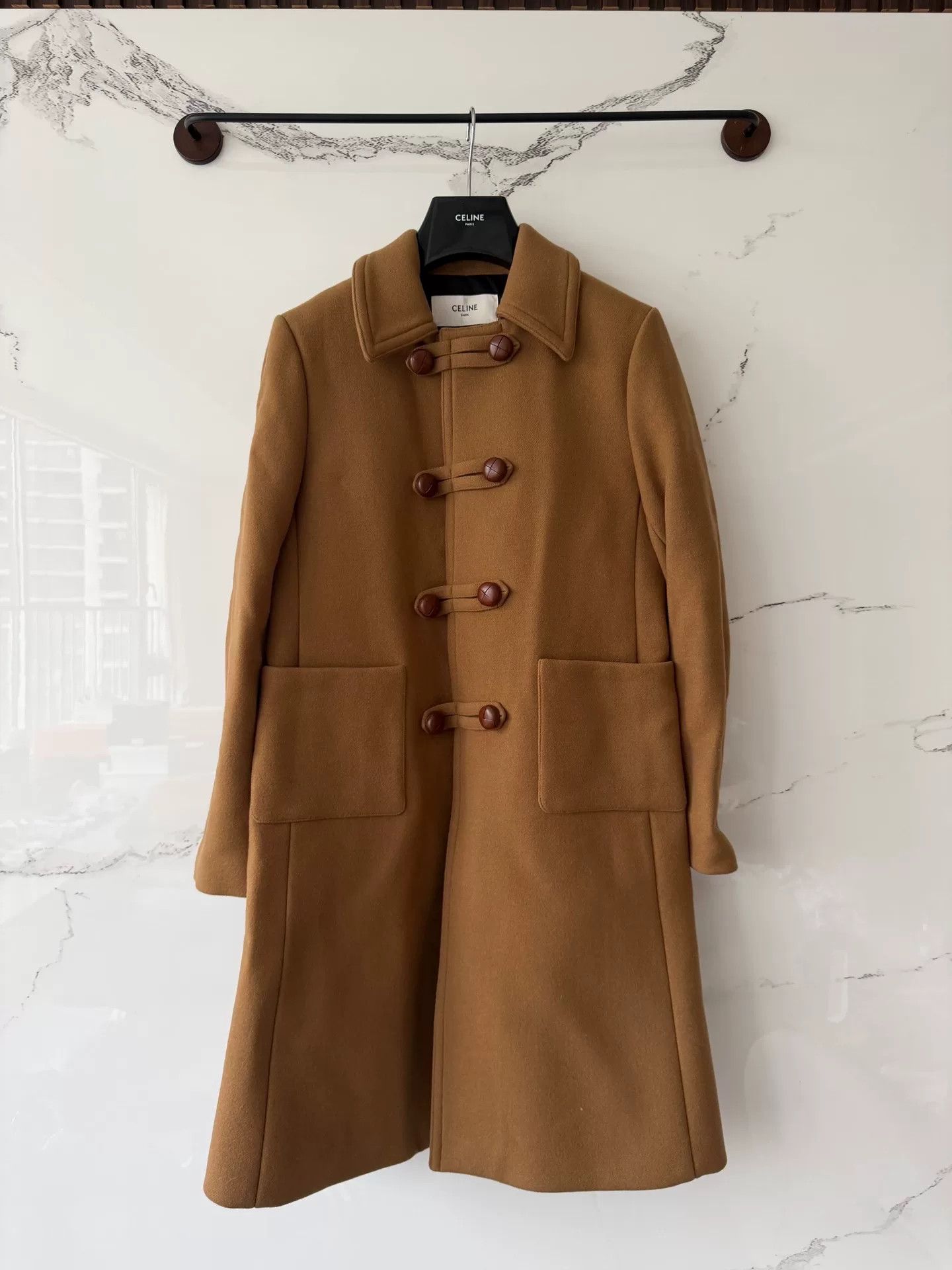 Celine celine brown double-breasted coat Size M / US 6-8 / IT 42-44 - 1 Thumbnail