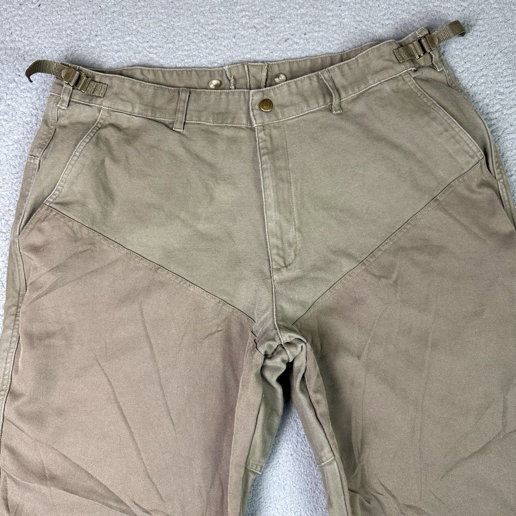 Doublet VINTAGE Columbia Brush Pants Mens 42x30 Beige Carpenter 5-Pocket Regular Straight USA 90s Size US 42 / EU 58 - 3 Thumbnail