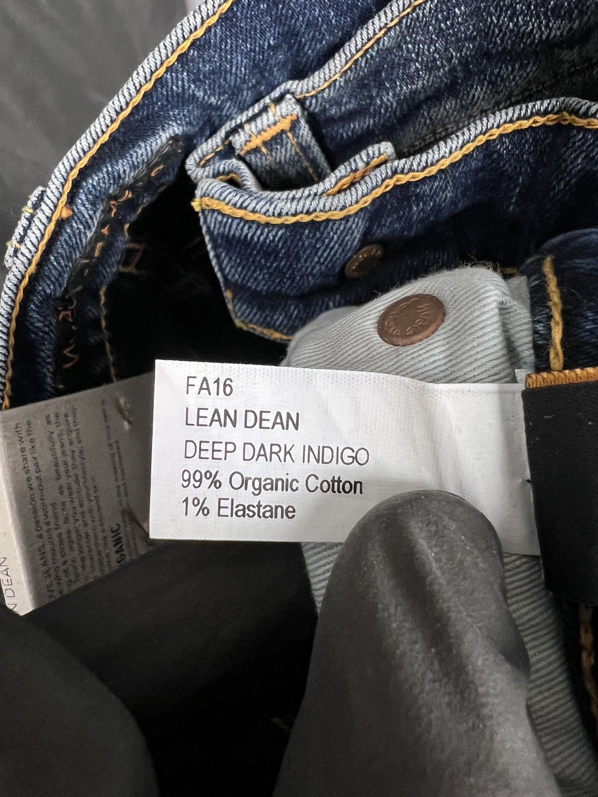 Designer × Nudie Jeans 🔴 DSWT SAMPLE Nudie jeans Lean Dean Deep Dark Indigo Size US 30 / EU 46 - 11 Thumbnail