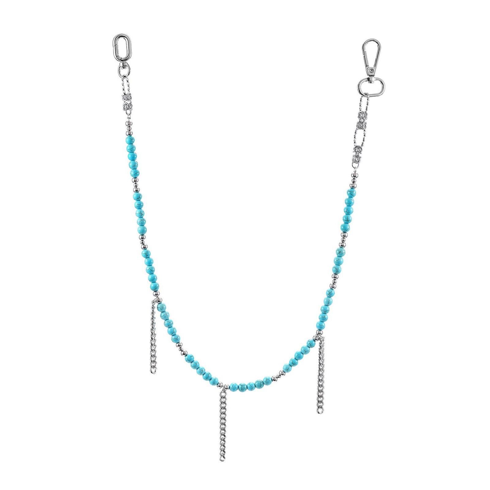 Other Turquoise Bead Pants Chain – Cross & Tassel Detail Size ONE SIZE - 5 Thumbnail