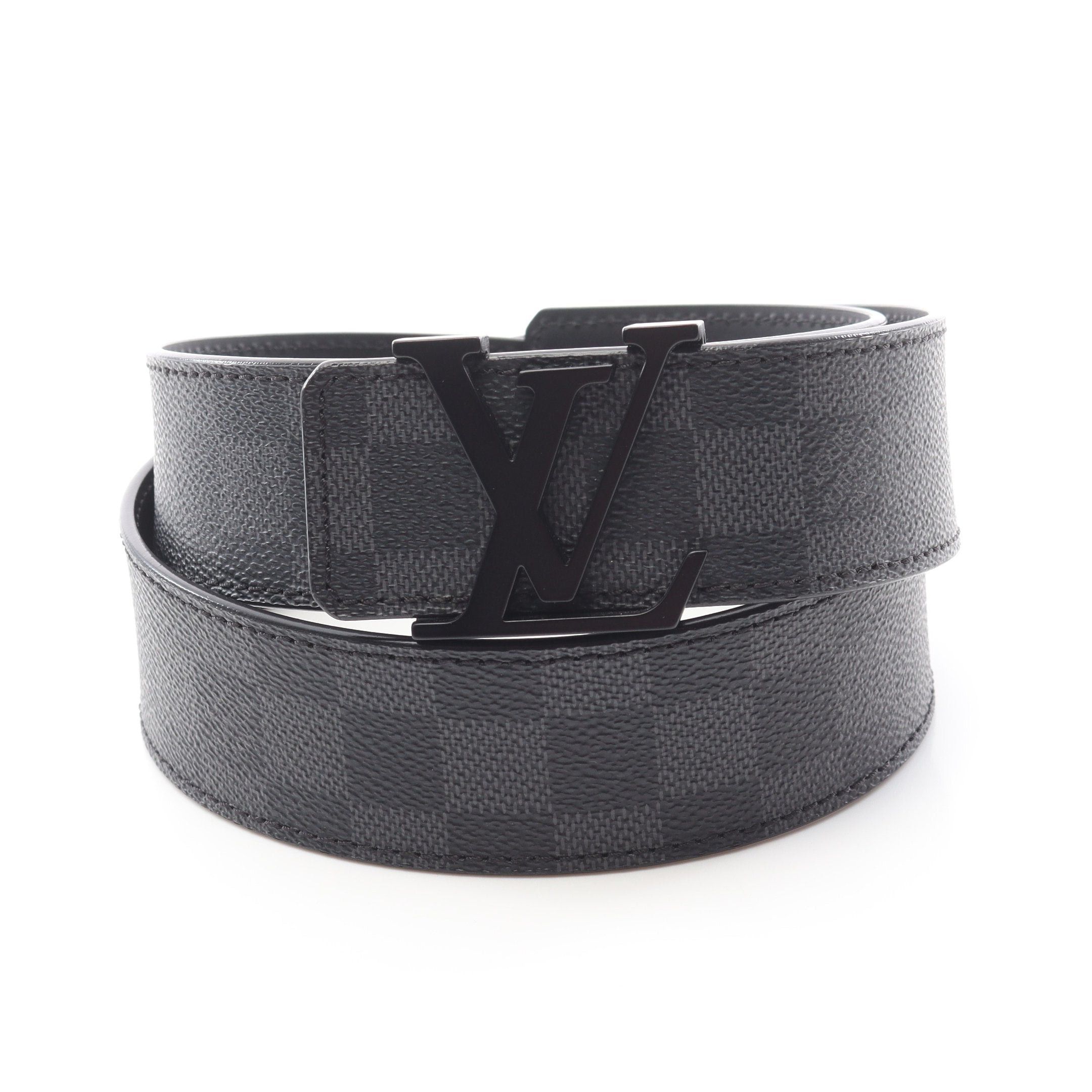 Louis Vuitton Louis Vuitton Ceinture Lv Initial Damier Graphite Belt Black Size ONE SIZE - 1 Thumbnail