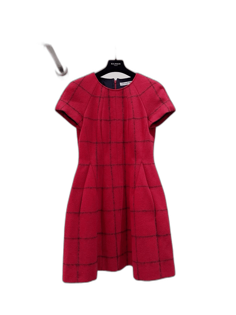 Dior Dior Wool Dress with Check Pattern-2506 Size M / US 6-8 / IT 42-44 - 1 Thumbnail