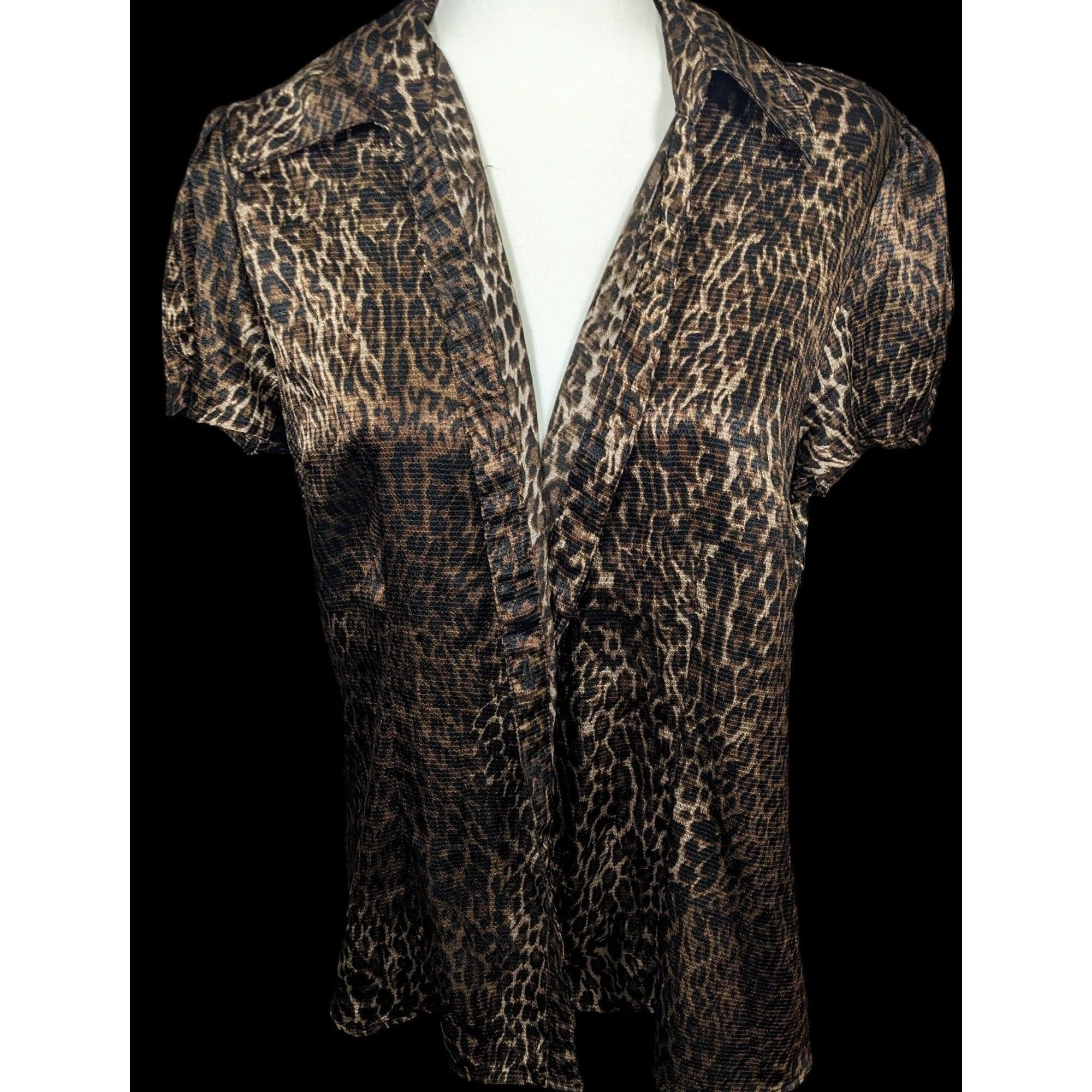 Apt. 9 Apt 9 Brown And Black Leopard Print Blouse Size XL / US 12-14 / IT 48-50 - 1 Thumbnail