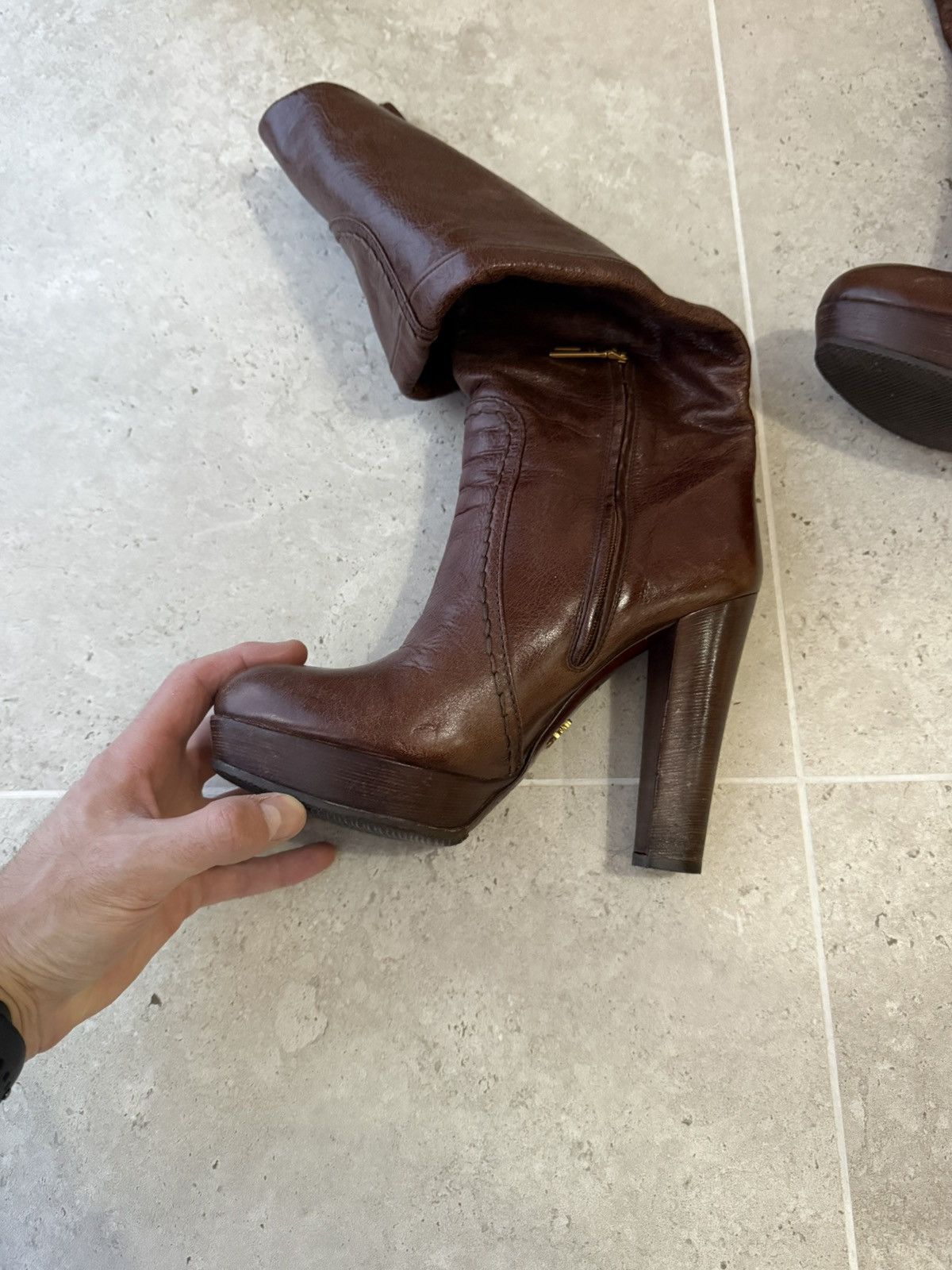 Prada Prada Leather Boots Brown Size US 8 / IT 38 - 8 Thumbnail