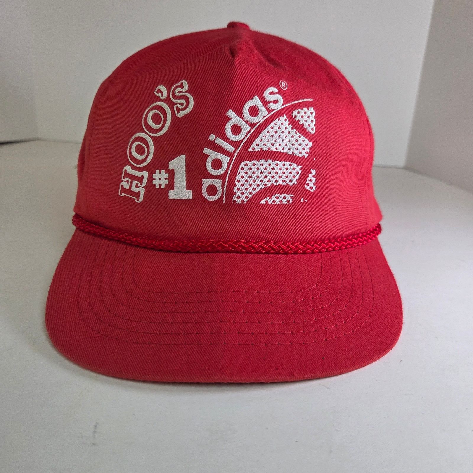Adidas Vintage Adidas HOO'S #1 Red Snapback Rope Hat 80s 90s Size ONE SIZE - 1 Thumbnail