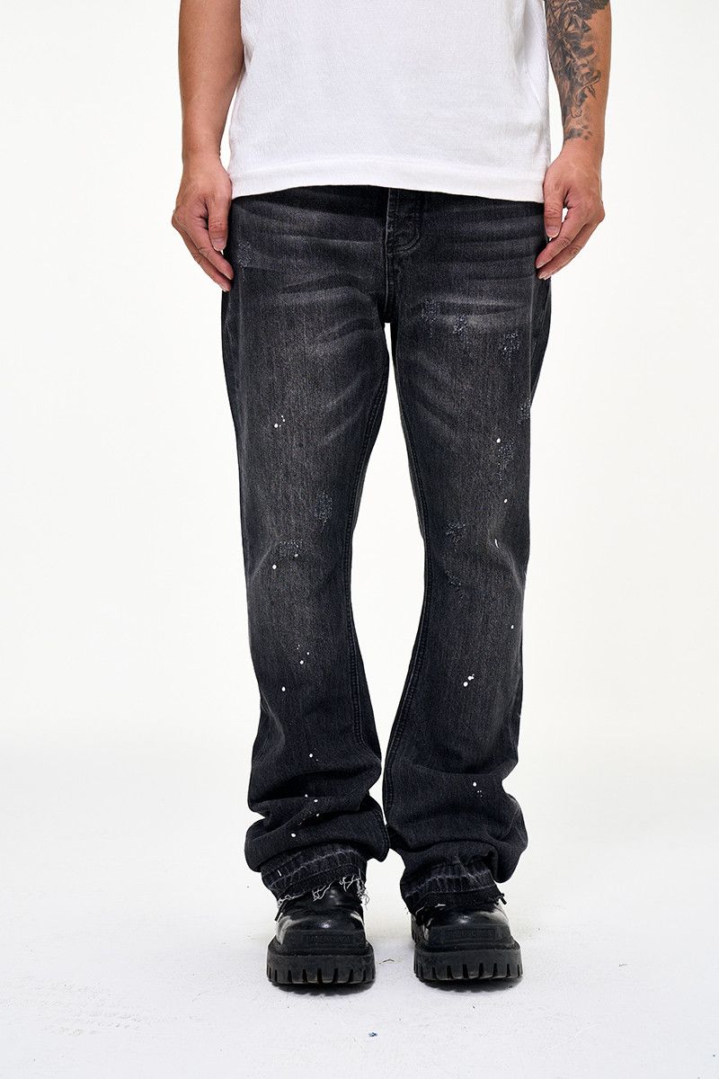 Japanese Brand × Jean Washed Wide Leg Denim Jeans, Stacked Jeans Size US 32 / EU 48 - 1 Thumbnail