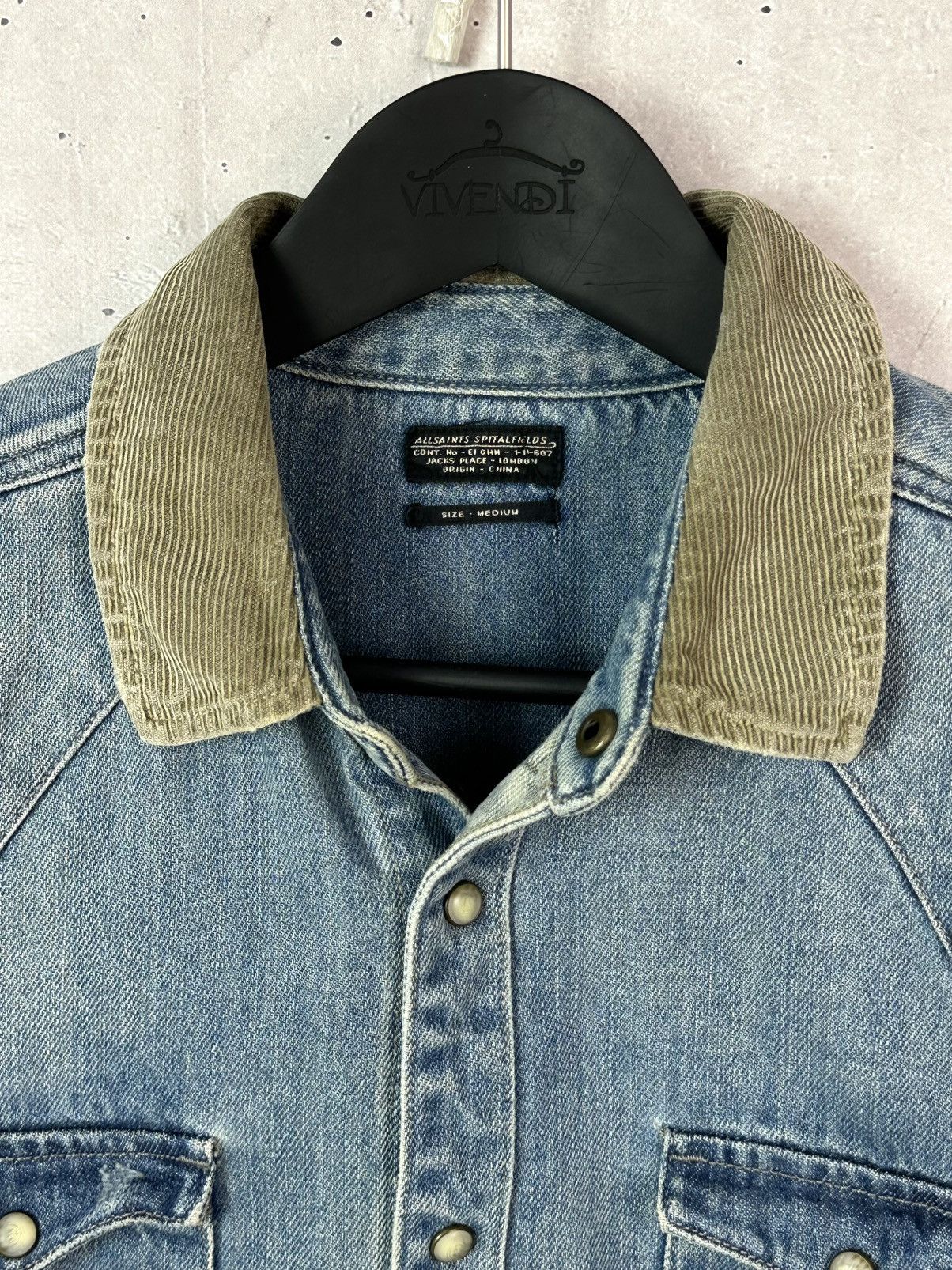 Allsaints AllSaints Bedford Blue Washed Cotton Long Sleeve Denim Shirt Size US M / EU 48-50 / 2 - 4 Thumbnail