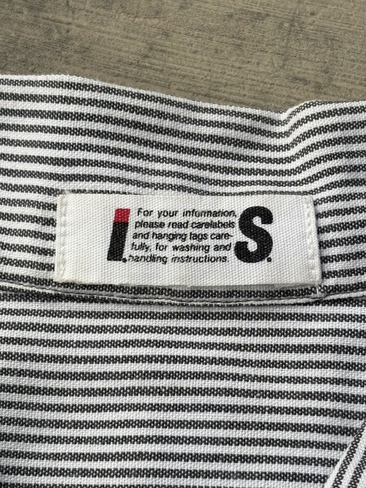 Issey Miyake Vintage 80’s I.S. Issey Miyake Striped Cotton Work Shirt Size US XL / EU 56 / 4 - 5 Thumbnail