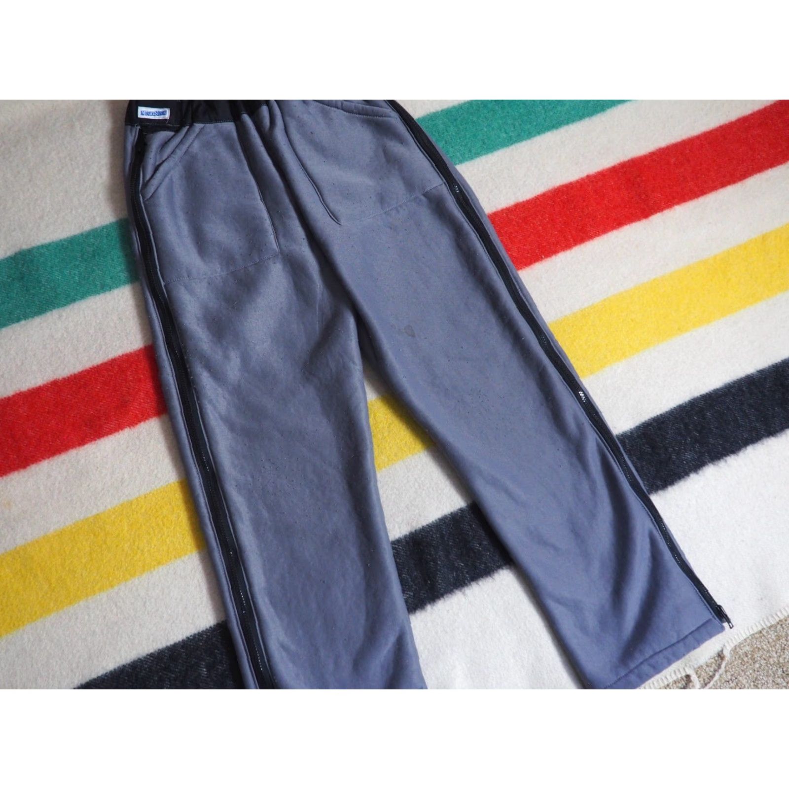 Vintage VTG Moonstone 70s Fleece Pants Gray Black Side Zip 29x29 Outdoor Mens Regular Size 29 Size US 29 - 5 Thumbnail