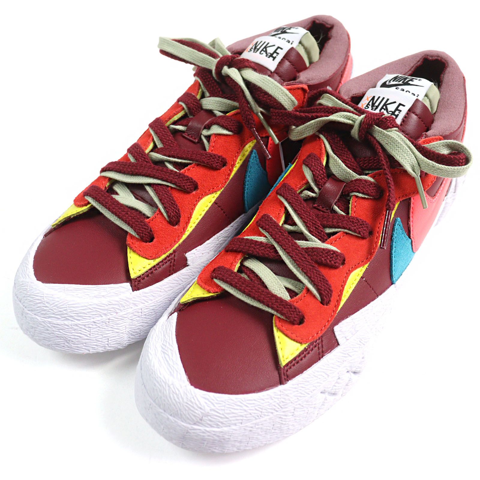 Sacai Nike Kaws Sacai Blazer Low Leather Sneakers Leather Shoes Dm7901 600 in Red, Men's