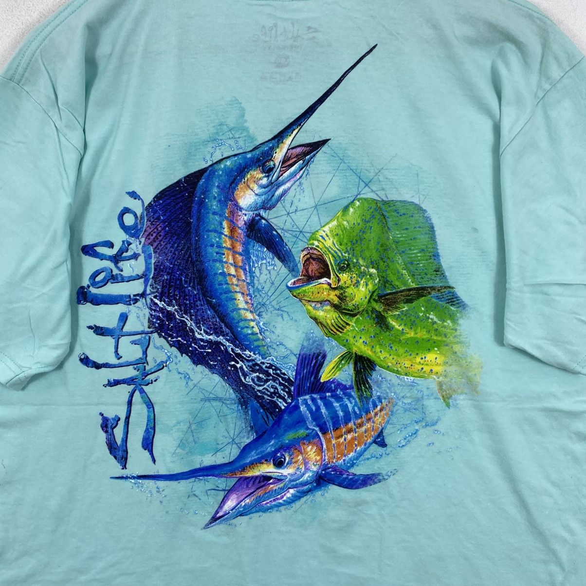 Vintage Salt Life Vintage TealMarlin Graphic TShirt Large Distressed Size US L / EU 52-54 / 3 - 5 Thumbnail