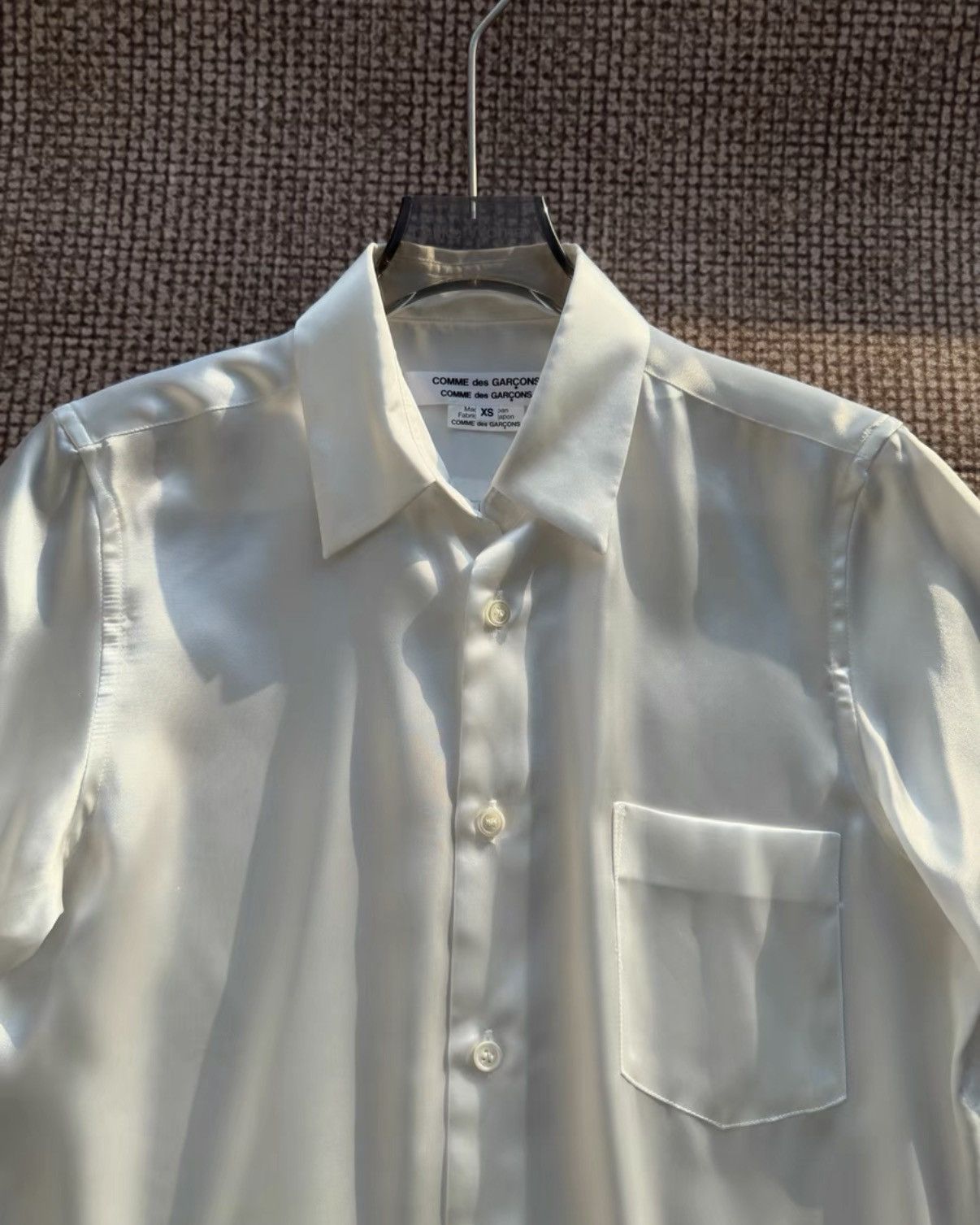 Comme des Garcons Comme des Garçons White Satin Irregular Cut Bow Shirt K23 Size XS / US 0-2 / IT 36-38 - 3 Thumbnail