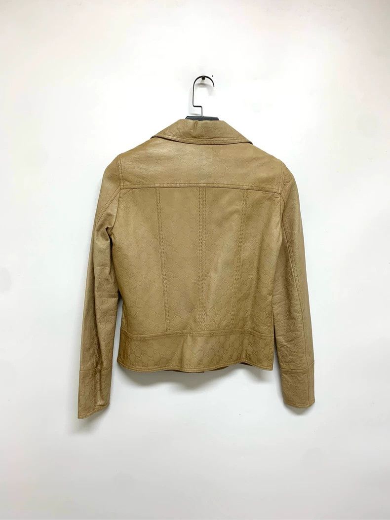 Gucci Gucci Double G full-print khaki leather jacket 2504-Nextarr Size M / US 6-8 / IT 42-44 - 2 Thumbnail