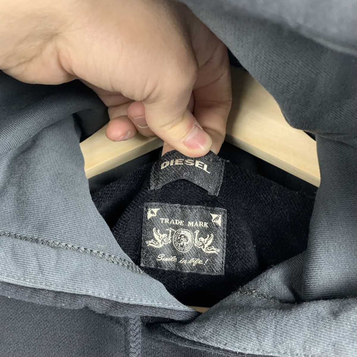Diesel Diesel black hoodie big logo Y2K avant garde size M Size US M / EU 48-50 / 2 - 7 Thumbnail