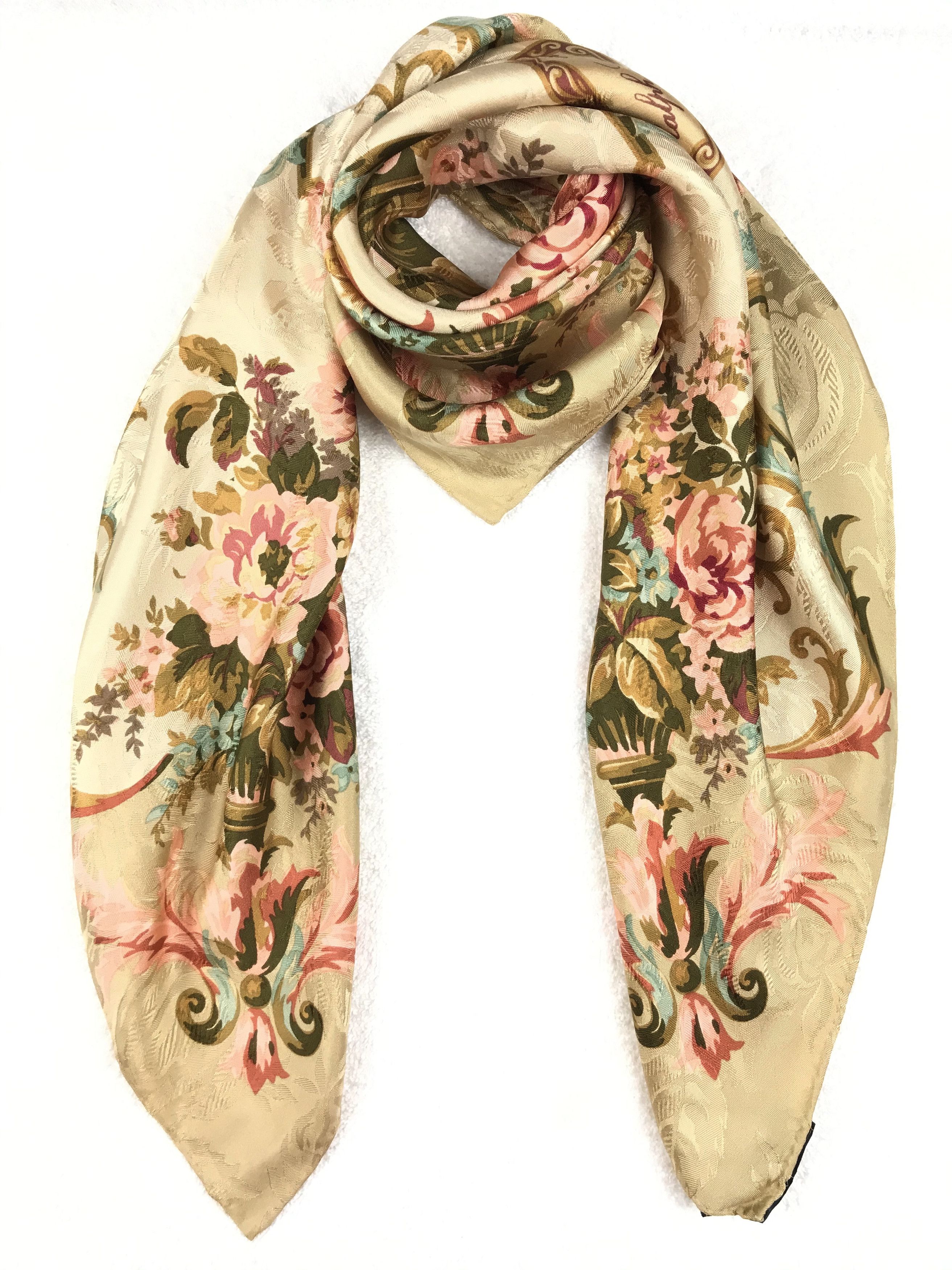 Ralph Lauren RL502 Vintage Ralph Lauren Silk Scarf Shawl Designer Scarf Size ONE SIZE - 7 Thumbnail