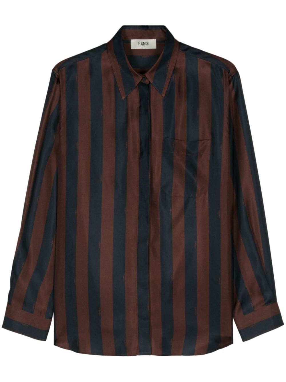 Fendi STRIPED SILK SHIRT Size S / US 4 / IT 40 - 1 Thumbnail