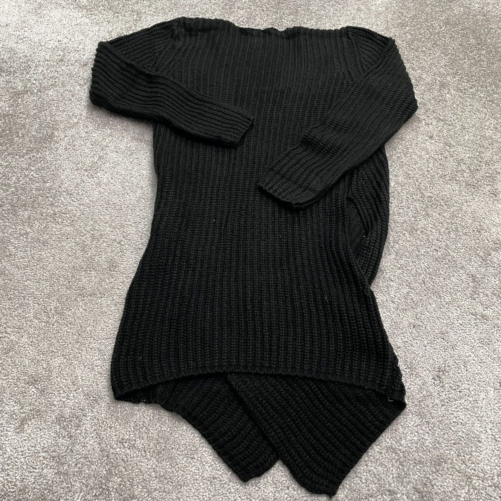 Vintage Hot & Delicious Dress Womens S/M Black Long Sleeve Knit Short Wrapped Size S / US 4 / IT 40 - 2 Thumbnail