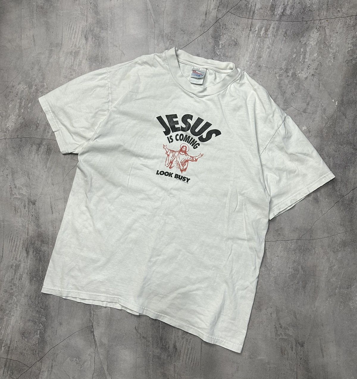 RARE Vintage 1992 Jesus Coming Look Busy Single Stitch Shirt