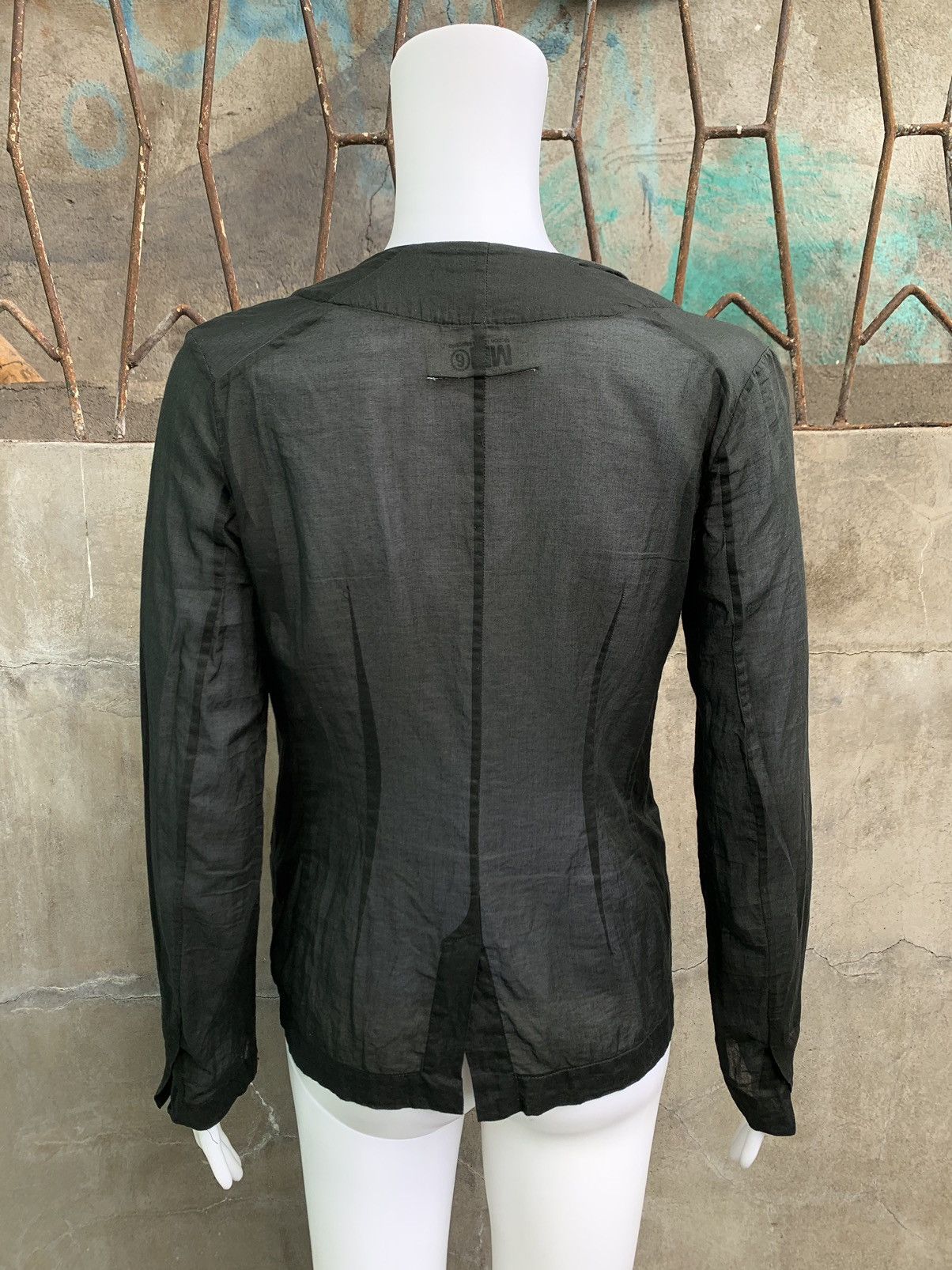 MM6 SS14 Collarless Single Button Blazer