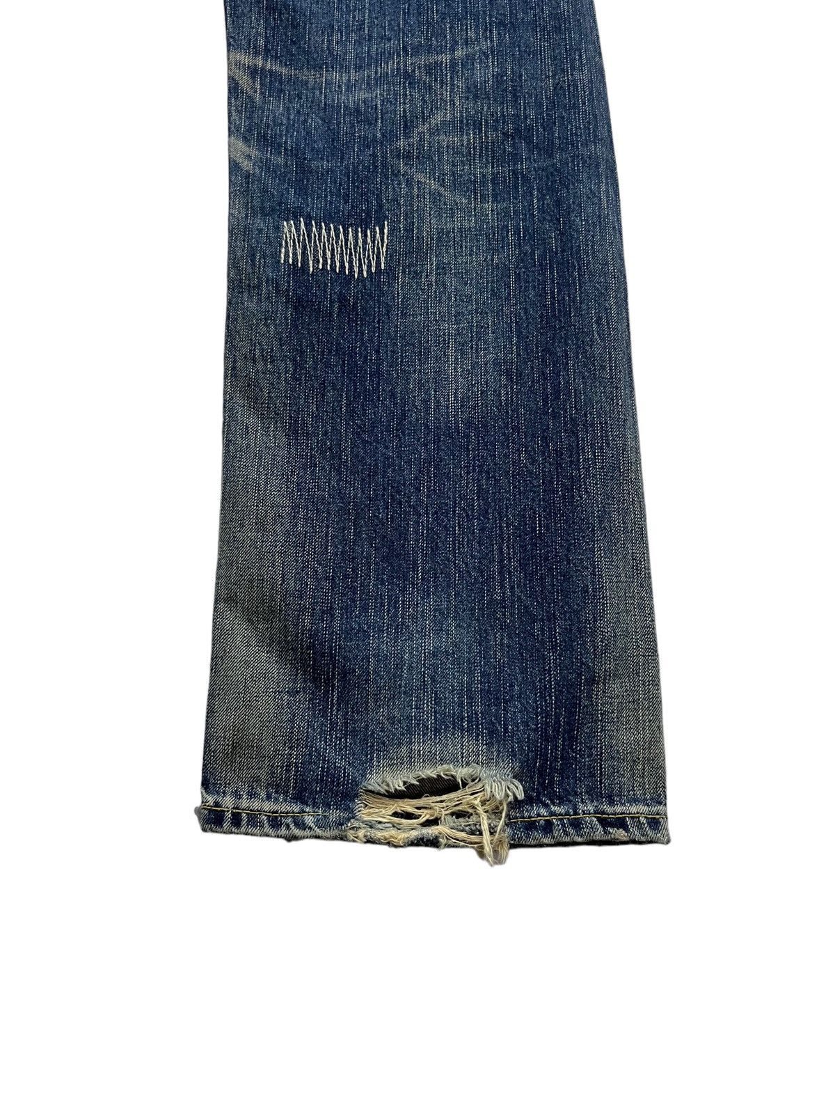 Edwin FYE🔥Vintage EDWIN 504 Japan Grunge ZigZag Distressed Denim Size US 30 / EU 46 - 13 Thumbnail