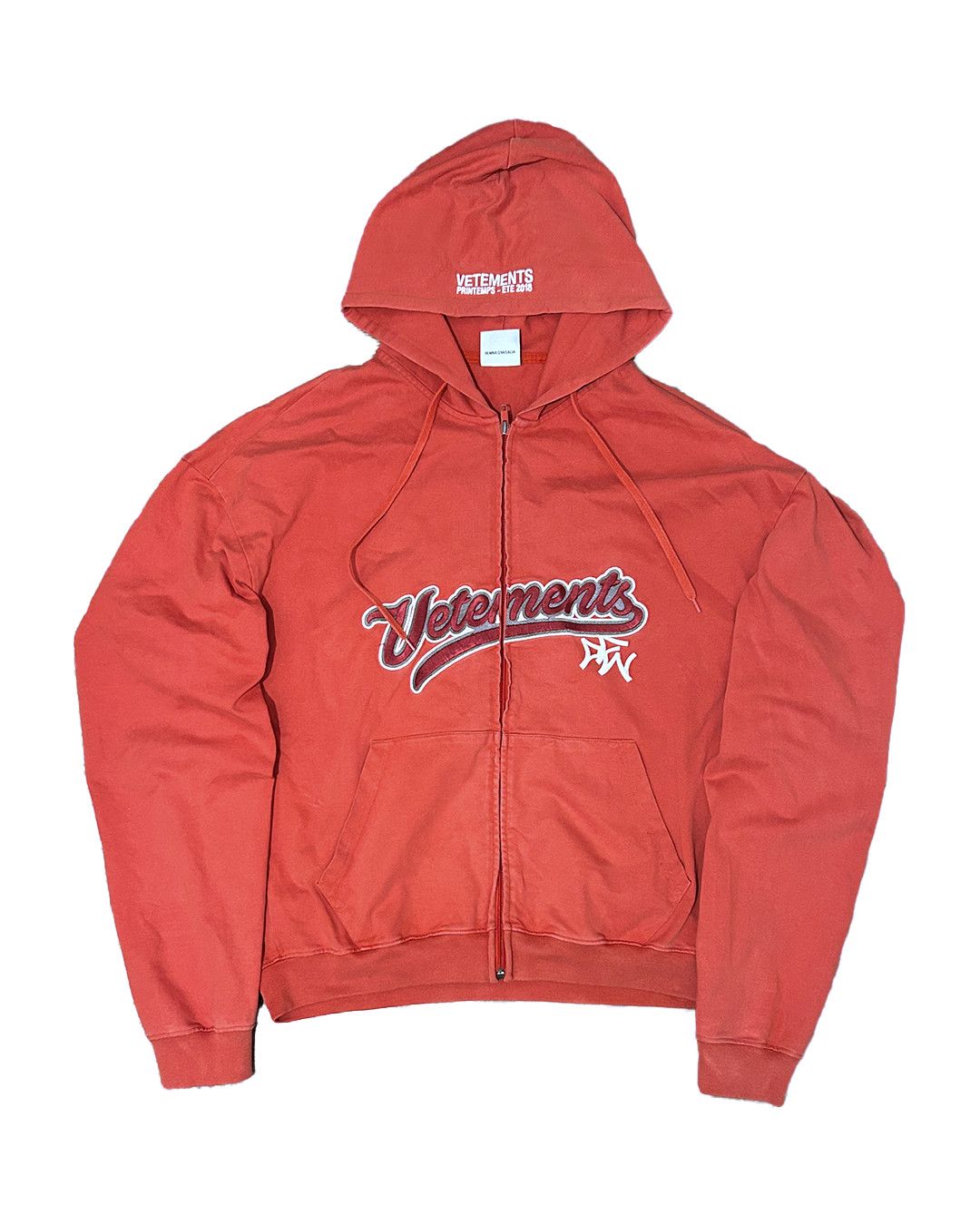 Vetements ss18 Bro Baseball Oversized Zip Up Hoodie