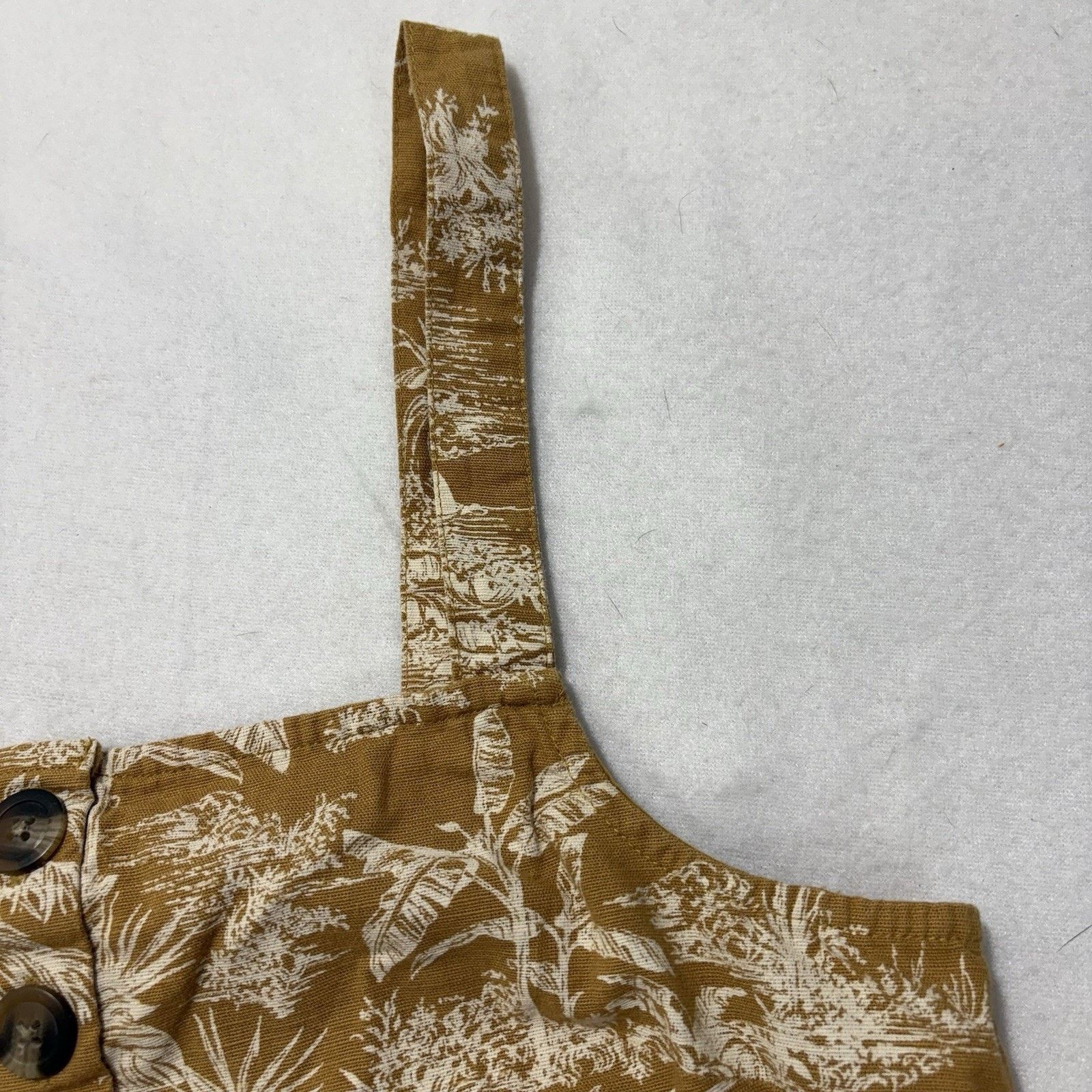 American Eagle Outfitters American Eagle Small Crop Top Tank Palm Tree Floral Button Size S / US 4 / IT 40 - 3 Thumbnail