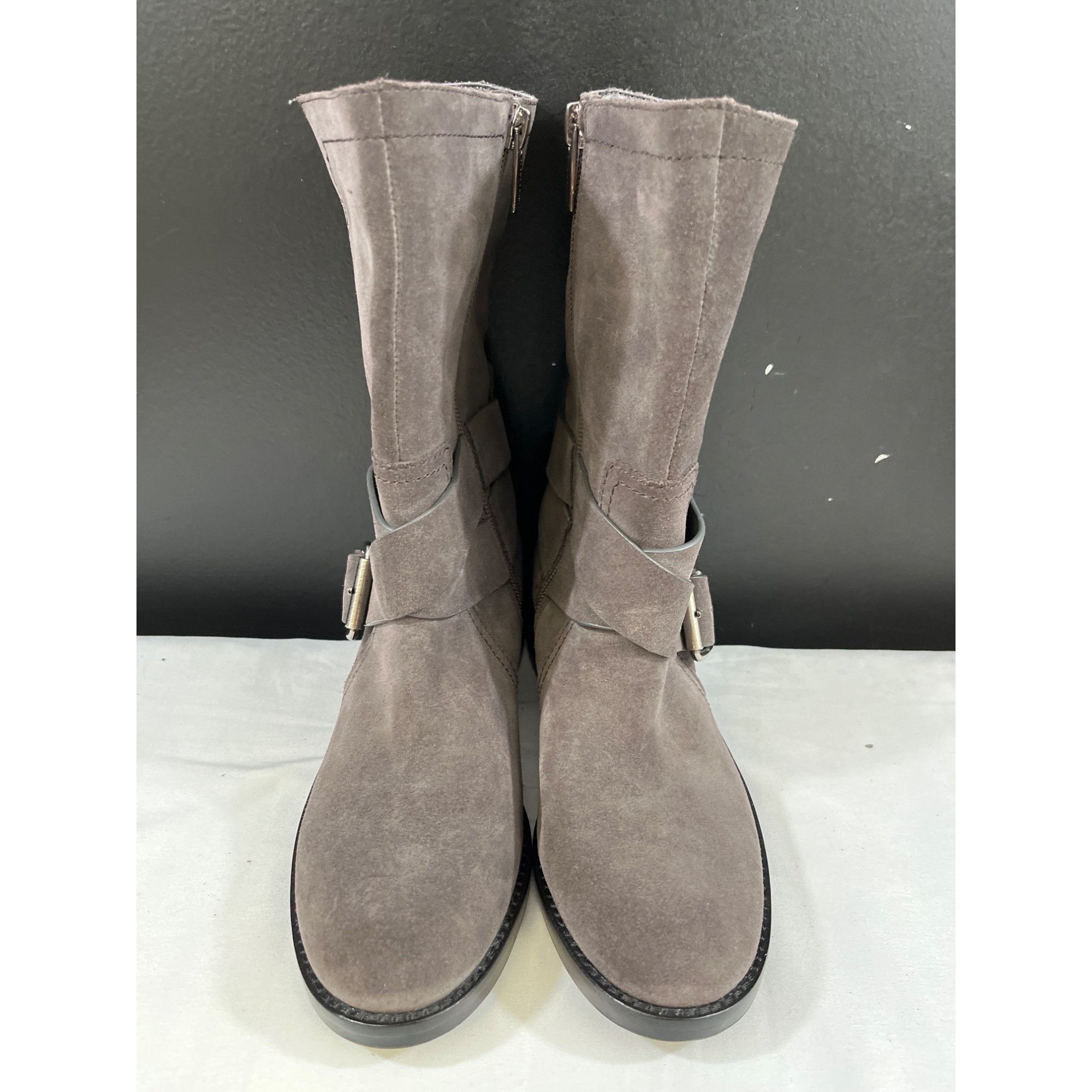 Vince Camuto Vince Camuto Wethima Womens Grey Leather Boots Size 5M SKU 6 Size US 5 / IT 35 - 2 Thumbnail