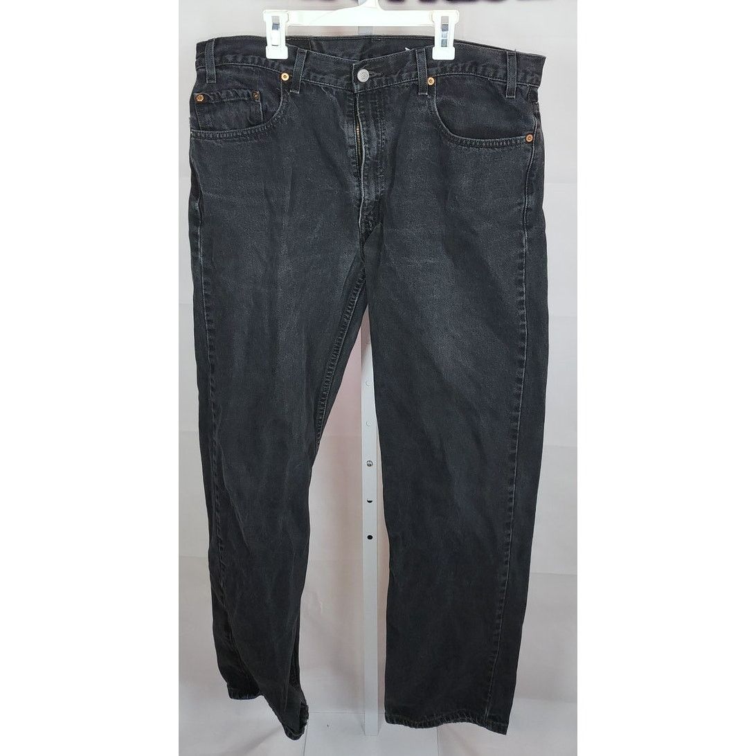 Levi's Levi's 505 Regular Fit Straight Fit Black Jeans Size 38x32 Size US 38 / EU 54 - 1 Thumbnail