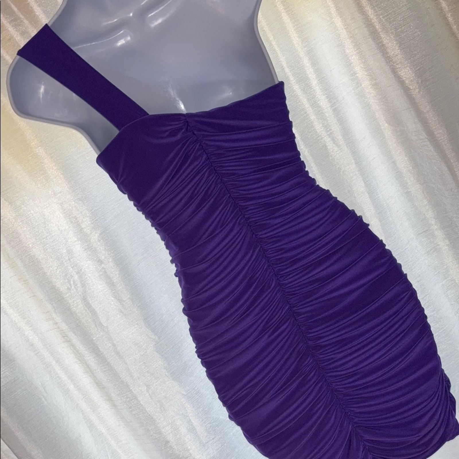 The Unbranded Brand B.Smart Size Small Purple One-Shoulder Dress - Size 3 Size S / US 4 / IT 40 - 2 Thumbnail