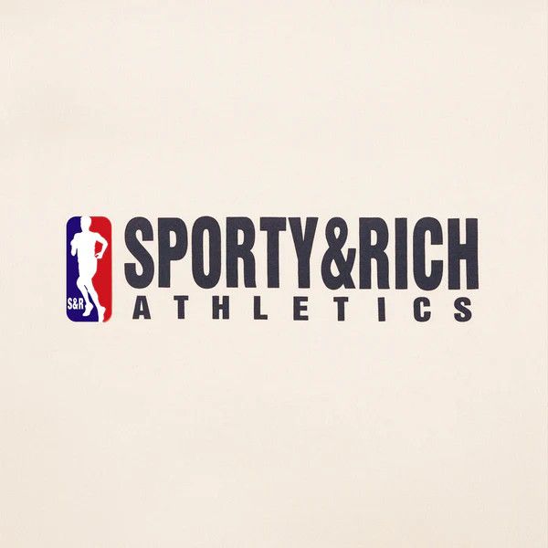 Sporty & Rich o1mle0525 Team Logo Crewneck Sweatshirt in Cream Size S / US 4 / IT 40 - 2 Thumbnail