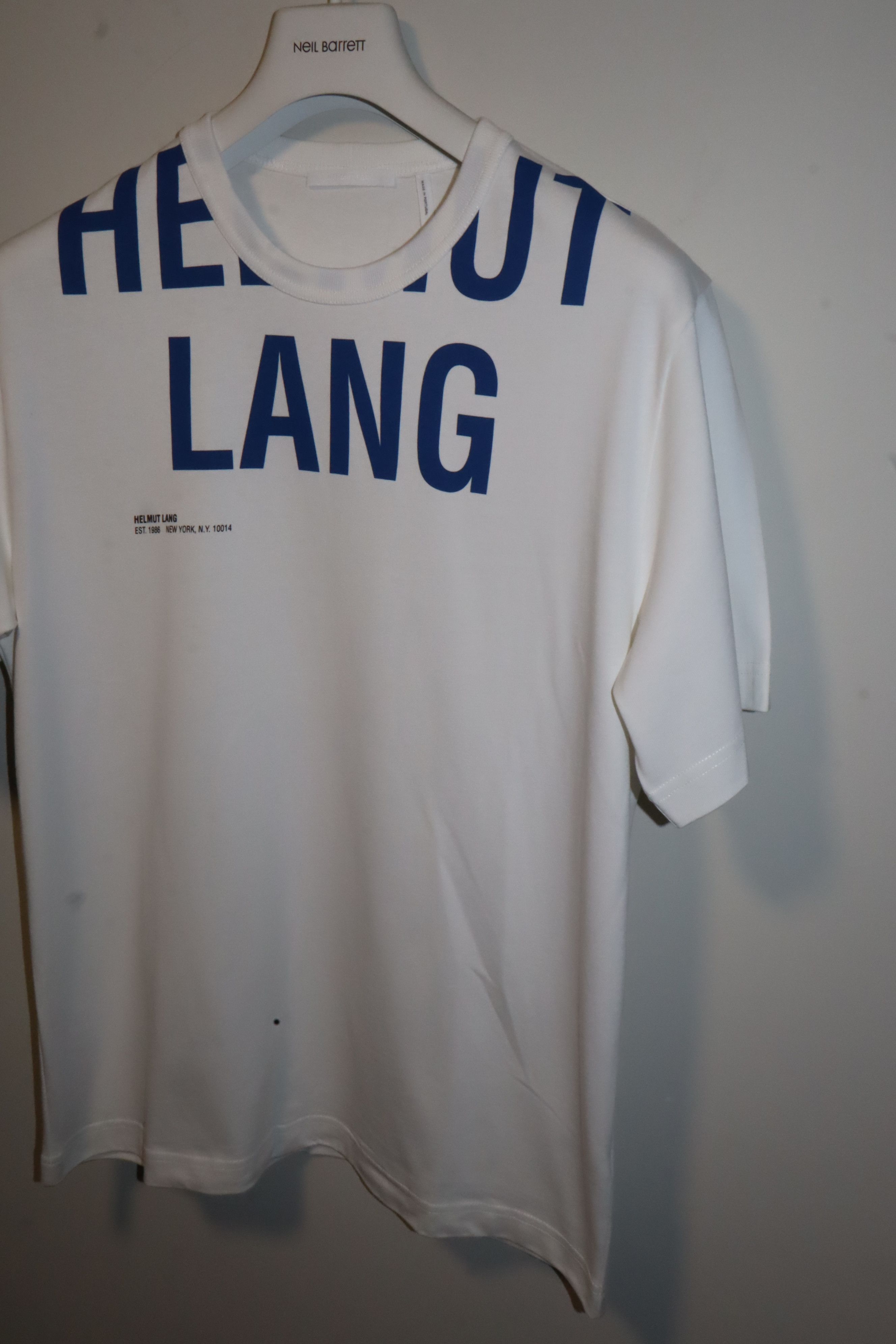Helmut Lang Blue logo print t-shirt Size US M / EU 48-50 / 2 - 8 Thumbnail