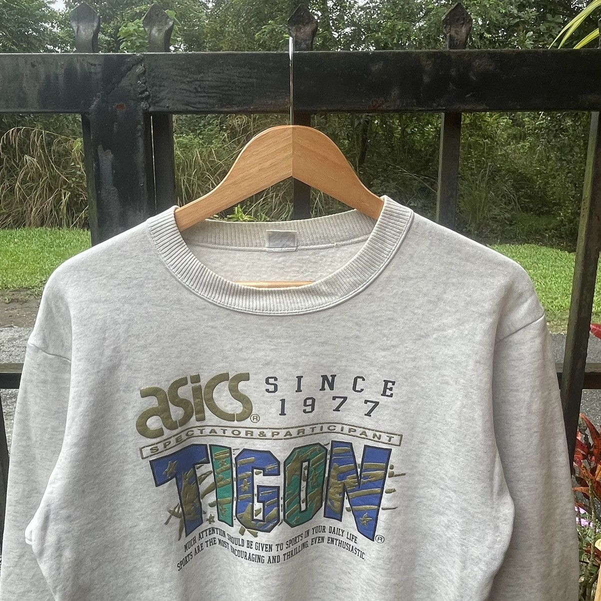 Asics × Japanese Brand × Vintage 🔥🇯🇵Vintage 90s ASICS Tigon Big Logo Sweatshirts Size US S / EU 44-46 / 1 - 4 Thumbnail