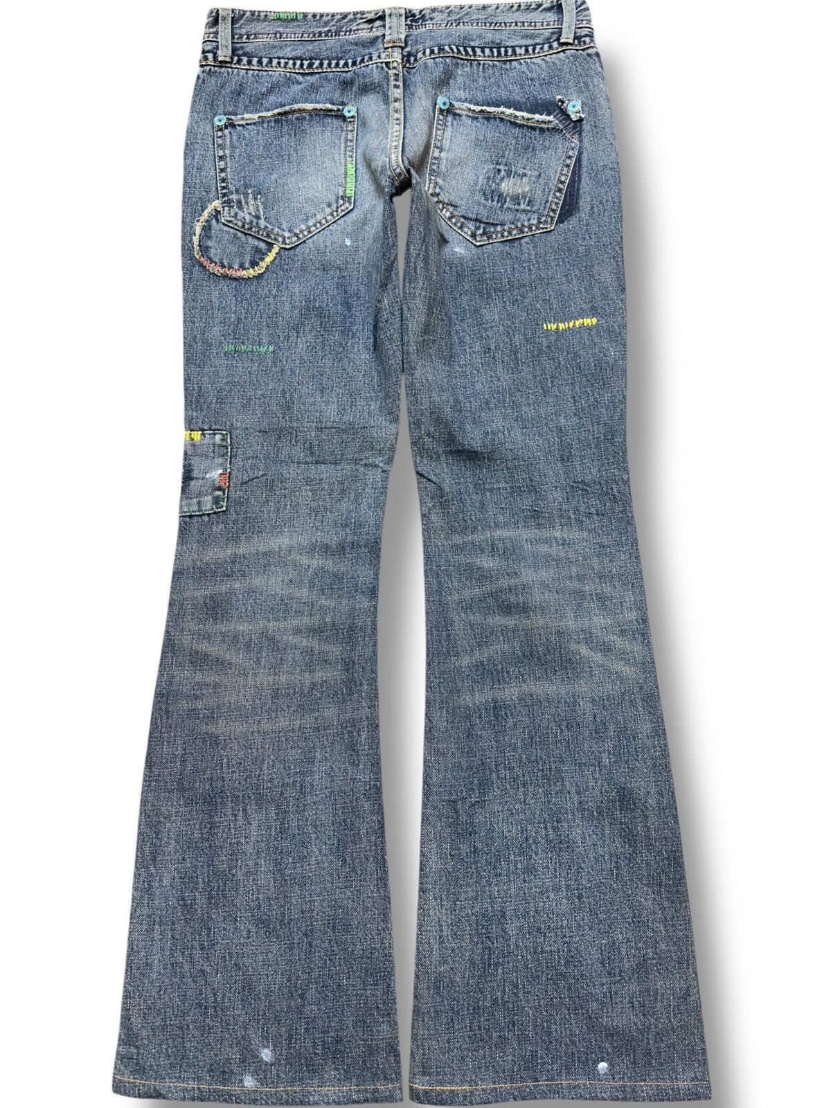 Number (N)ine Vintage Back Number Flare Bootcut Patchwork Grunge Denim Size US 31 - 3 Thumbnail