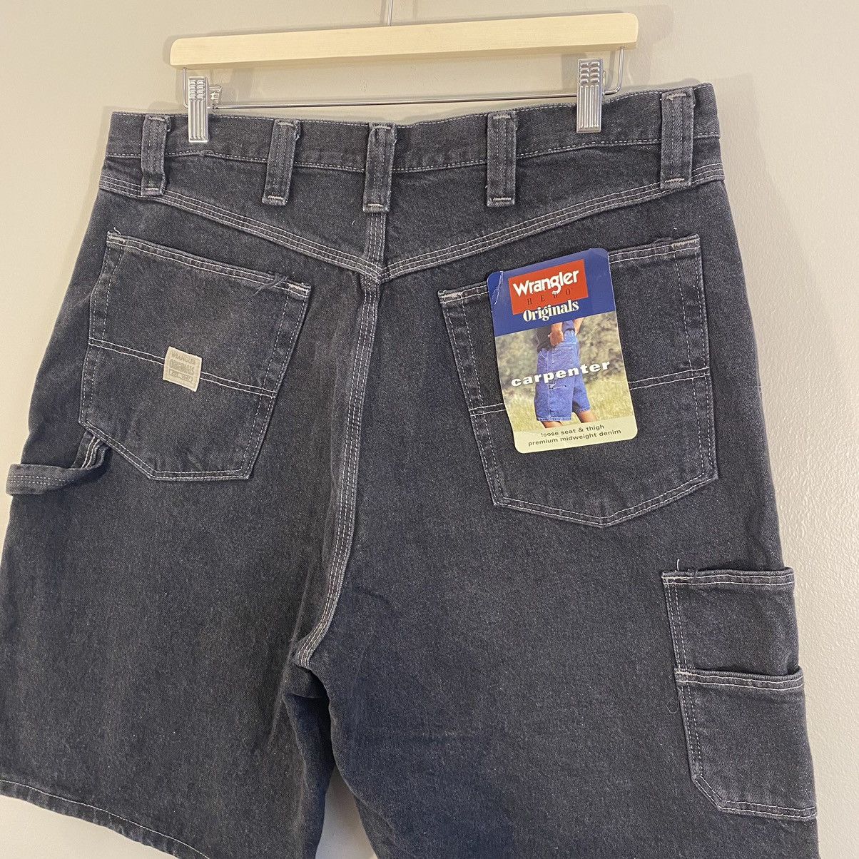 Vintage × Wrangler Vintage Wrangler Denim Carpenter Jorts Faded Black Size US 36 / EU 52 - 3 Thumbnail