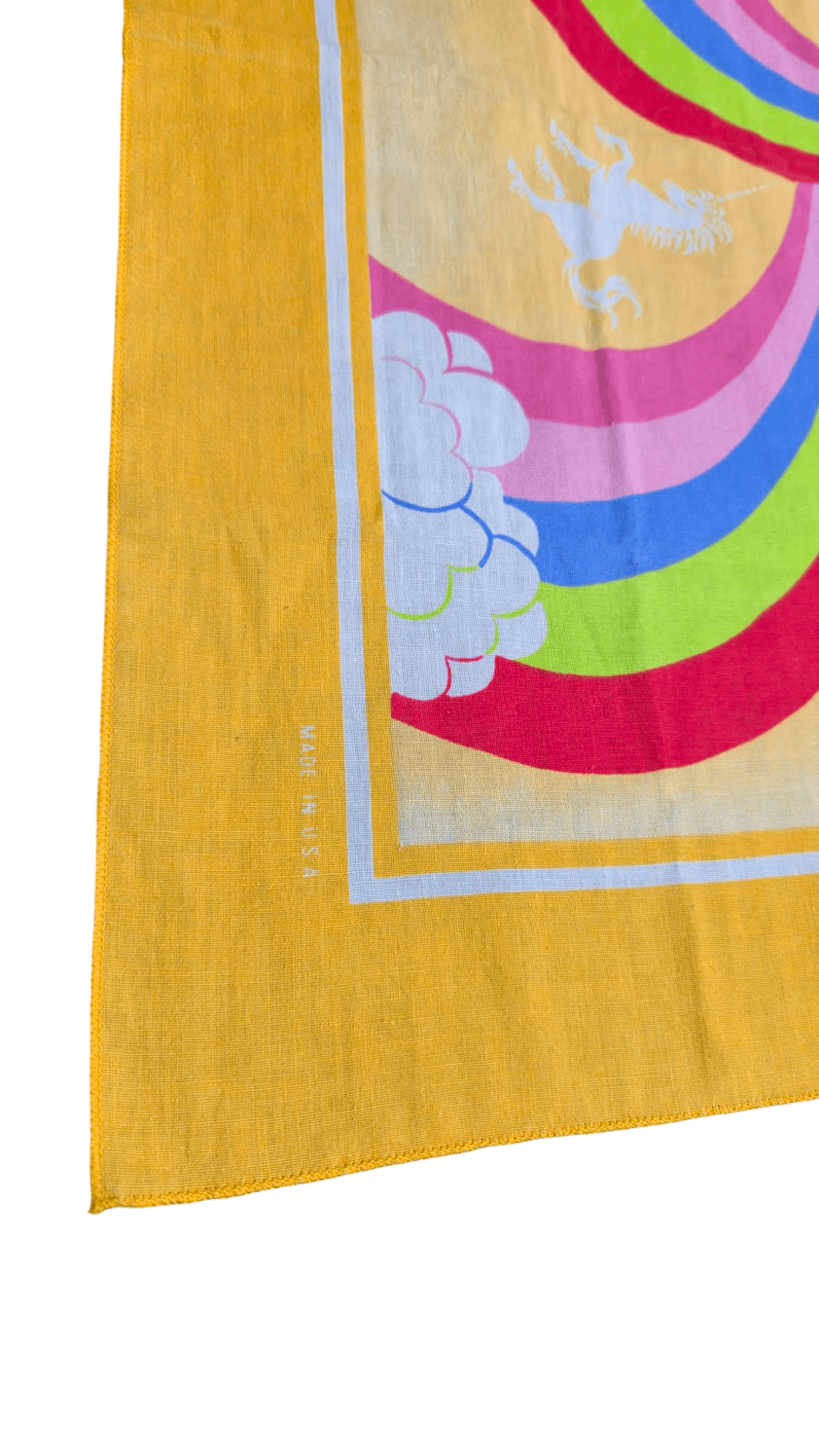 Vintage Vintage 80s/90s Unicorn Rainbow Made Usa Poly/Cotton Bandana Size ONE SIZE - 5 Thumbnail
