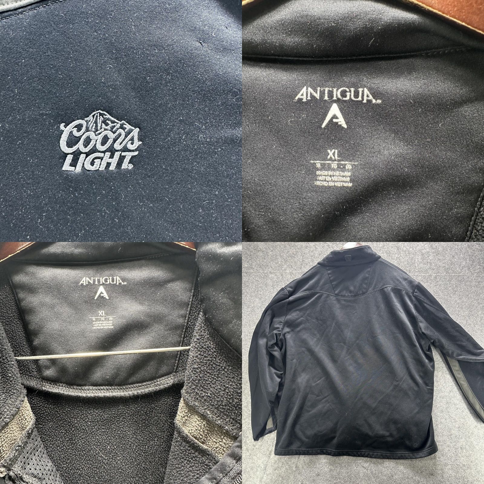 Vintage Antigua Jacket Mens XL Black Coors Light Beer Softshell Full Zip Lined Fleece Pockets Embroidered Logo Size US XL / EU 56 / 4 - 9 Thumbnail
