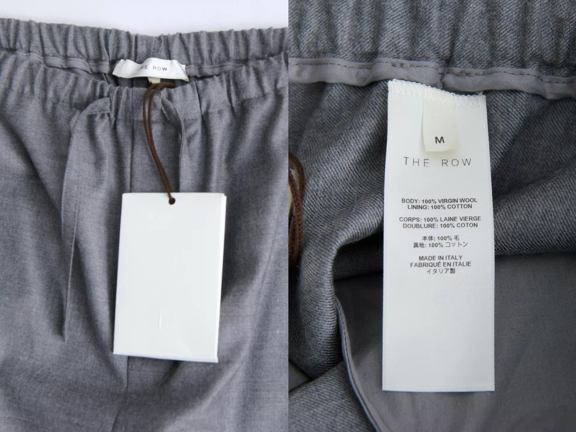 The Row THE ROW Gray Drawstring Wool Straight-Leg Pants M Size 27" / US 4 / IT 40 - 9 Thumbnail