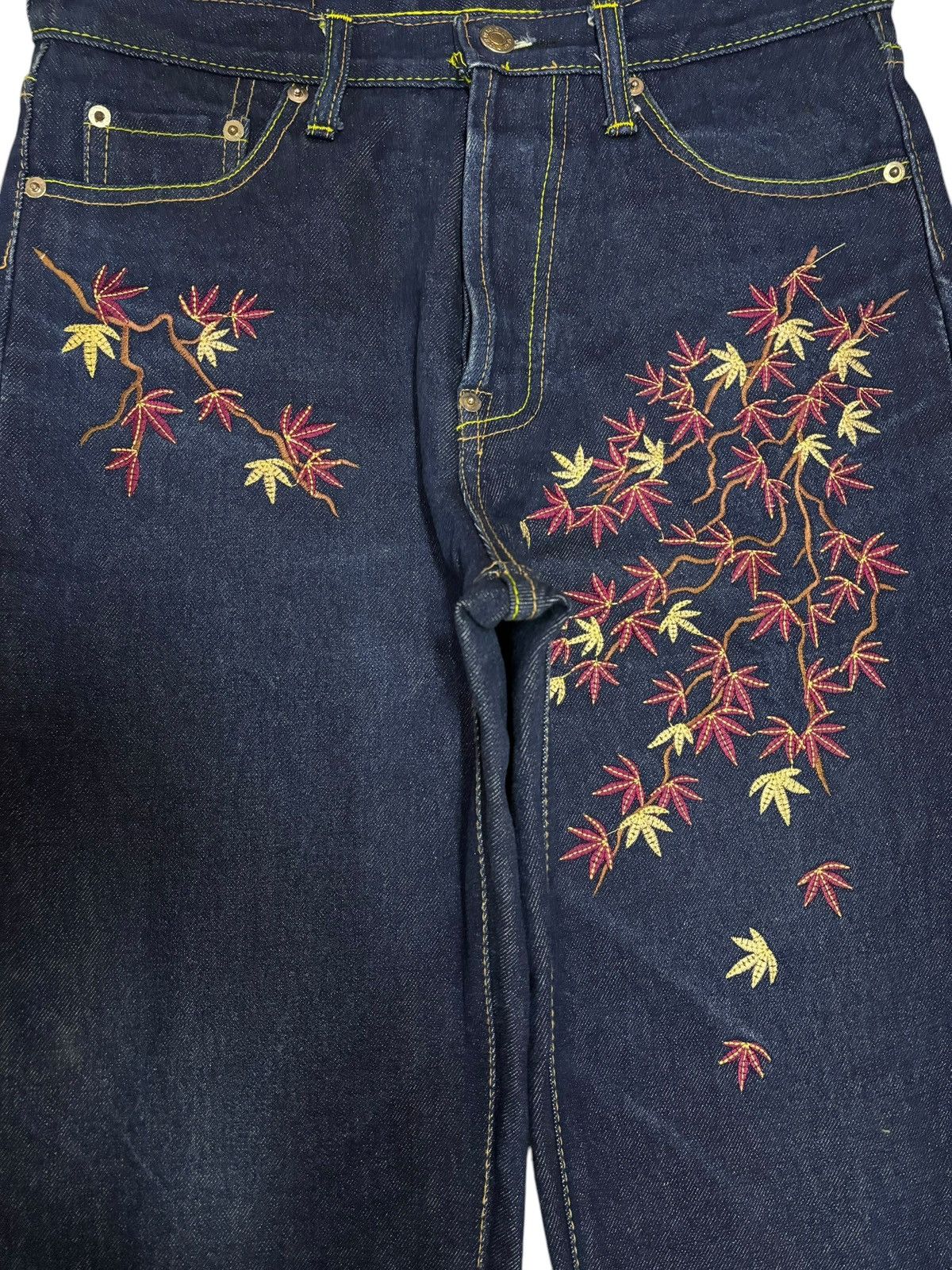 Japanese Brand × Kings Of Indigo × Seditionaries 🔥RARE🔥 Soul Of Koi Embroidered KOI Fish Denim Jeans Size US 30 / EU 46 - 5 Thumbnail
