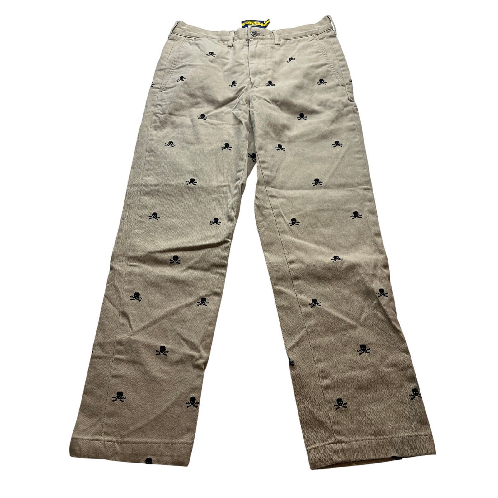 11-77 RALPH LAUREN Rugby Men's Pants Skulls Khaki Size 28x30