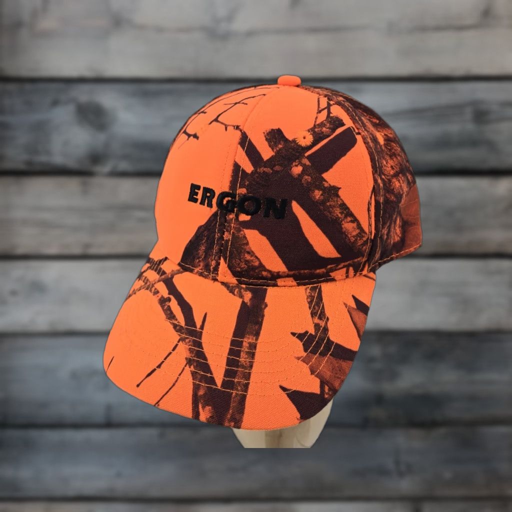Vintage VINTAGE Mossy Oak Ergon Men's Safety Orange Hunting Cap Camo Baseball Cap Adjustable Orange Camouflage Men Size ONE SIZE - 1 Thumbnail