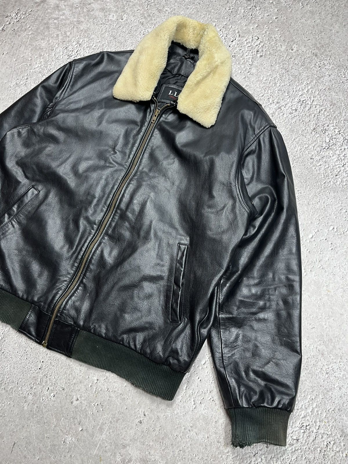 Leather Vintage Aviator Bomber Jacket Leather Shearling Collar XXL Size US XXL / EU 58 / 5 - 2 Thumbnail