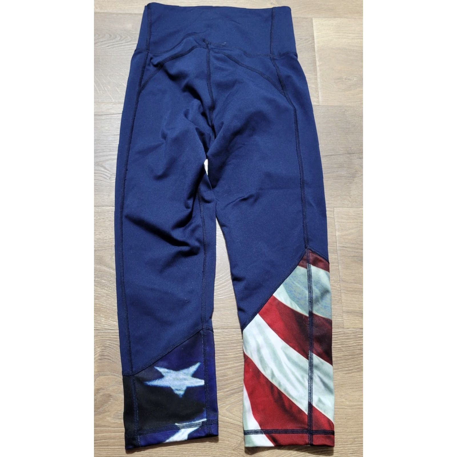 Adidas adidas USA Volleyball Capri Leggings Women XS Blue Flag Pockets Capri Style Size 26" / US 2 / IT 38 - 4 Thumbnail