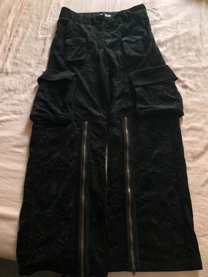 Acne Studios Acne Studios size:38 Black pleated velvet cargo pants Size US 38 / EU 54 - 1 Thumbnail