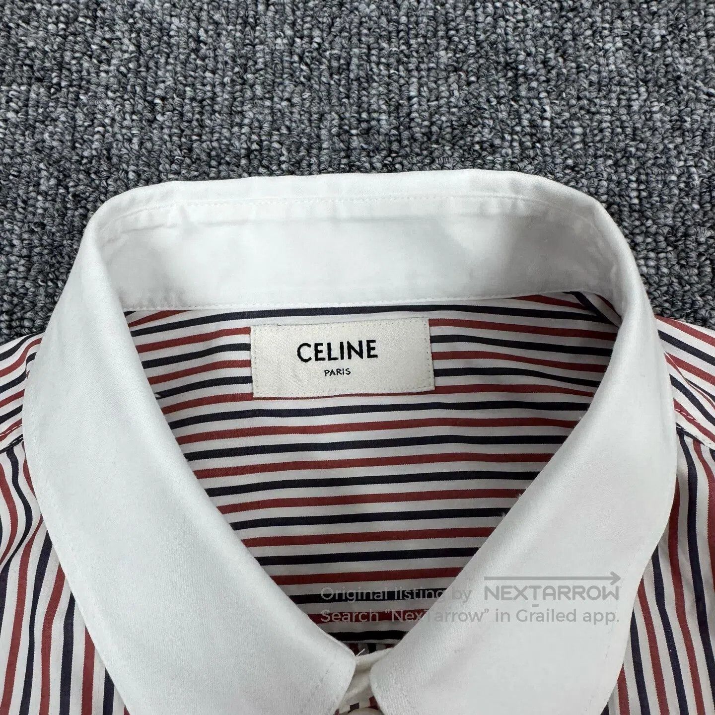 Celine CELINE Embroidery; vertical stripes; long-sleeved shirt| Size US L / EU 52-54 / 3 - 6 Thumbnail