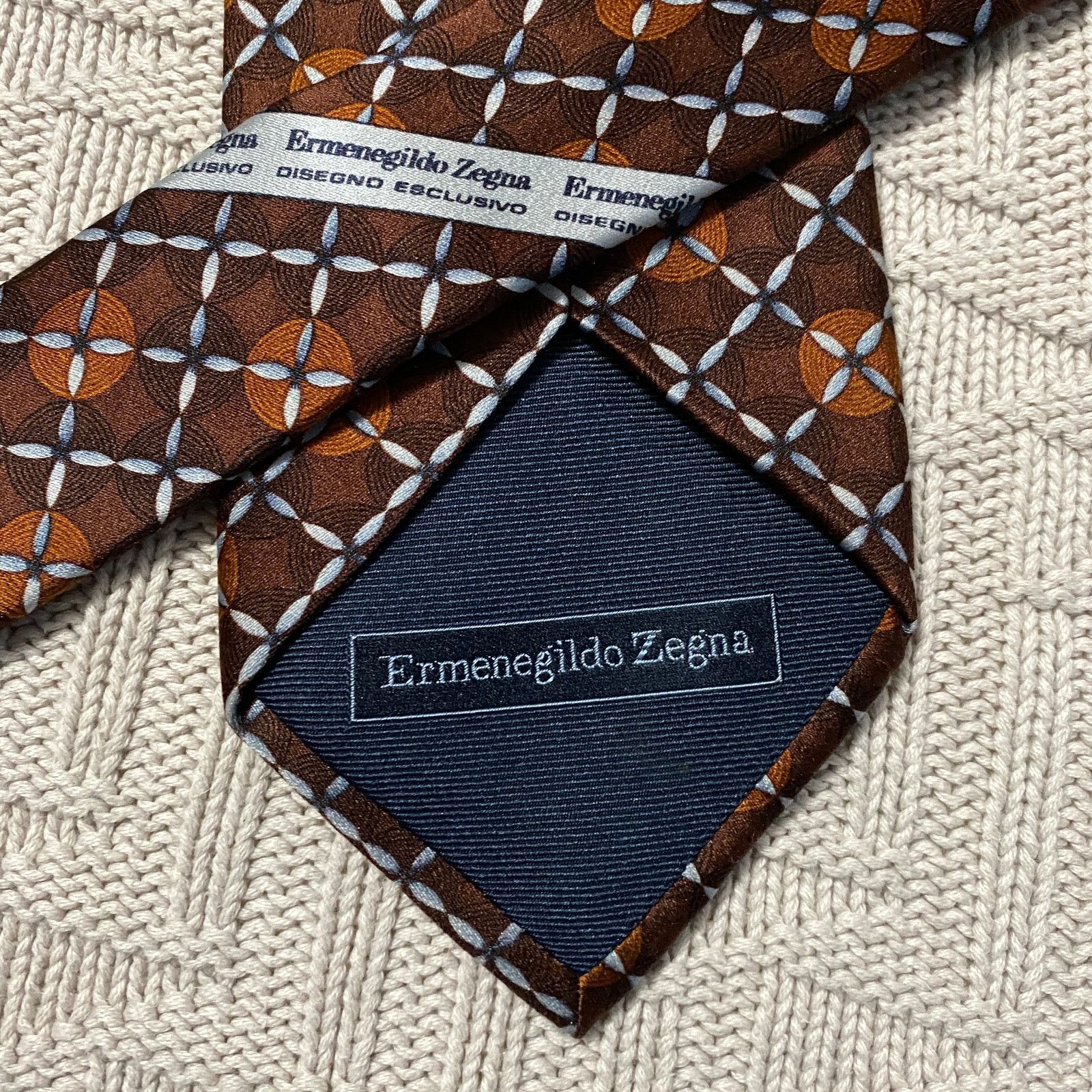Ermenegildo Zegna Ermenegildo Zegna brown silk tie Size ONE SIZE - 3 Thumbnail