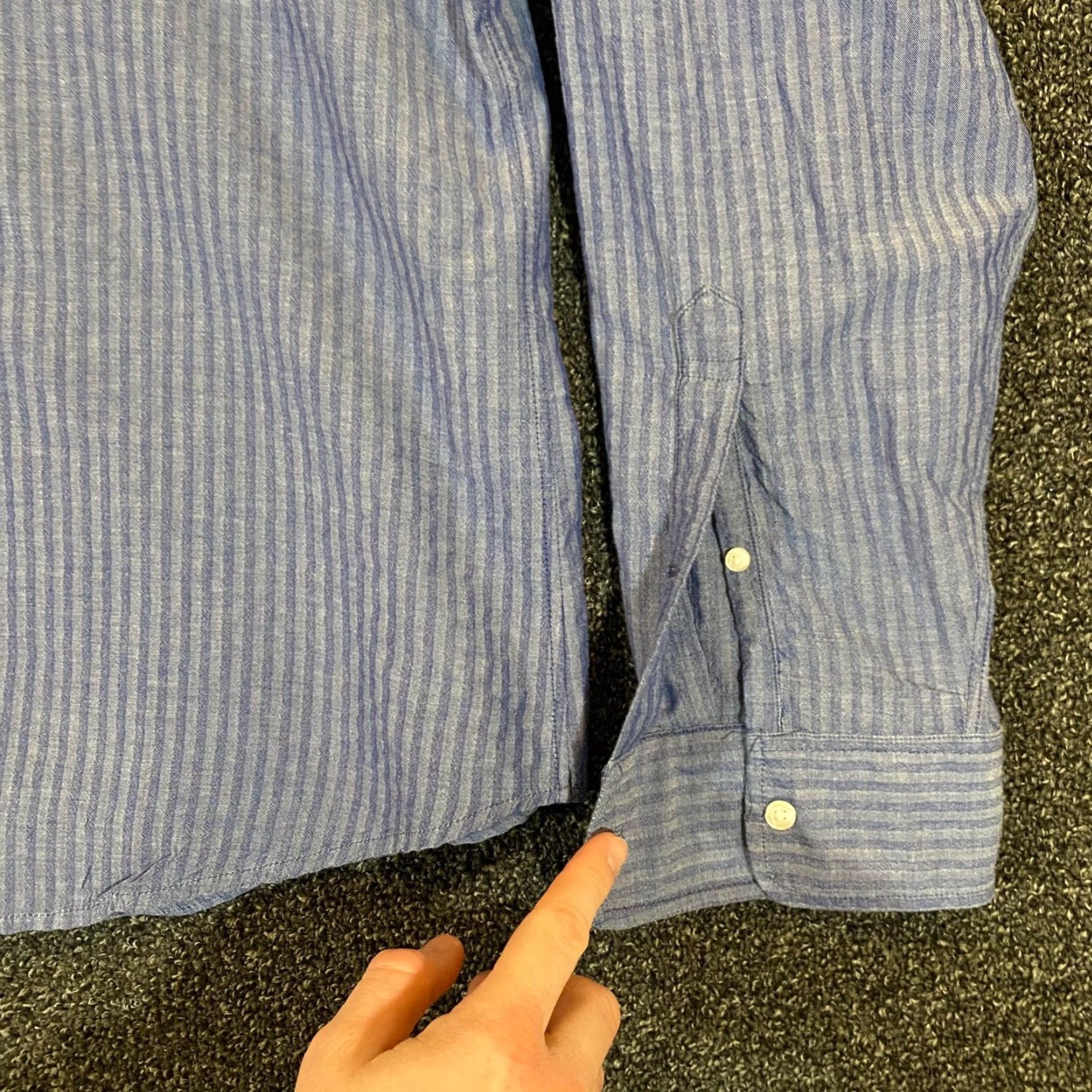 Bonobos Bonobos Shirt Mens XL Standard Fit Blue Striped Button Up Outdoors L/S Casual Button-Up Size US XL / EU 56 / 4 - 3 Thumbnail