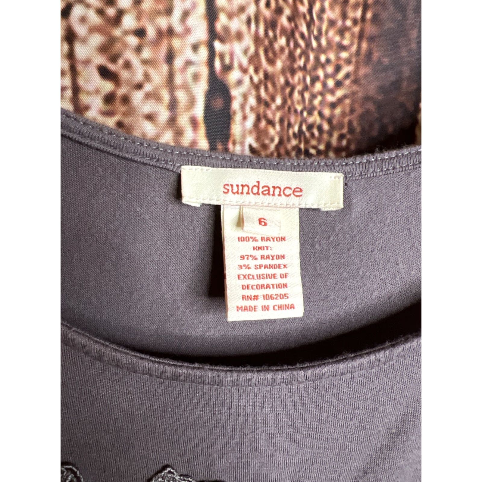 Vintage Sundance Dress Size 6 Gray Embroidered Womens Rayon Size M / US 6-8 / IT 42-44 - 4 Thumbnail